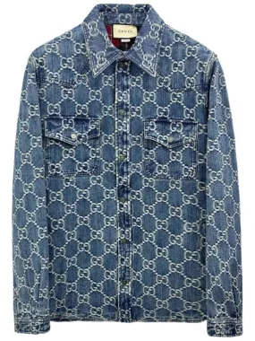 23SS GG jacquard denim jacket 713911 4632