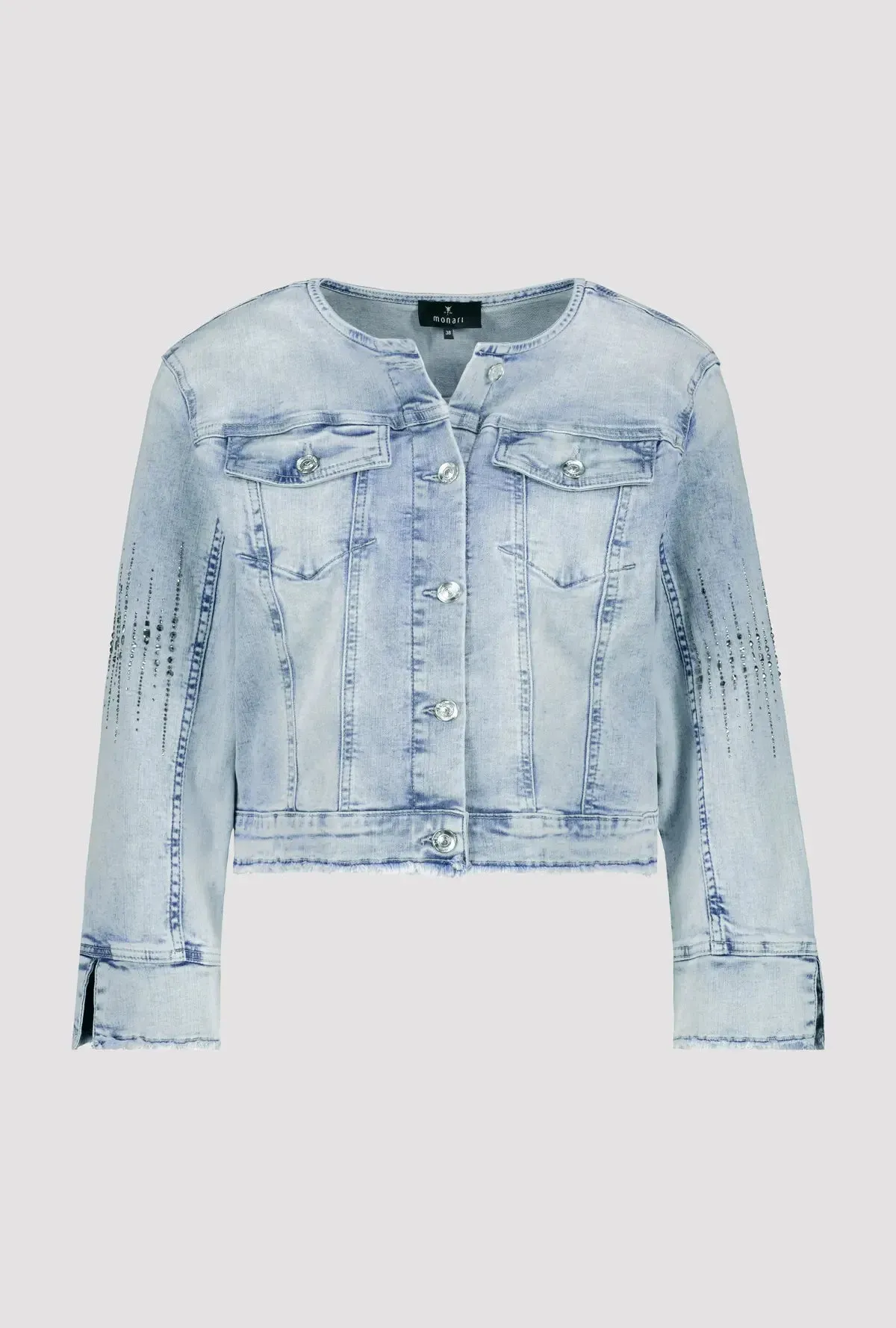 408876 Frayed denim jacket