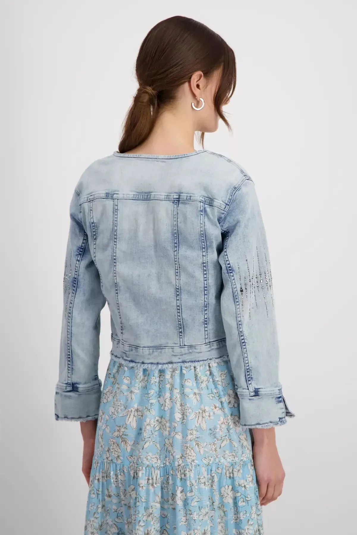 408876 Frayed denim jacket