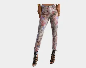 57 Baroque Print Vegan-Leather jeans - The Milano