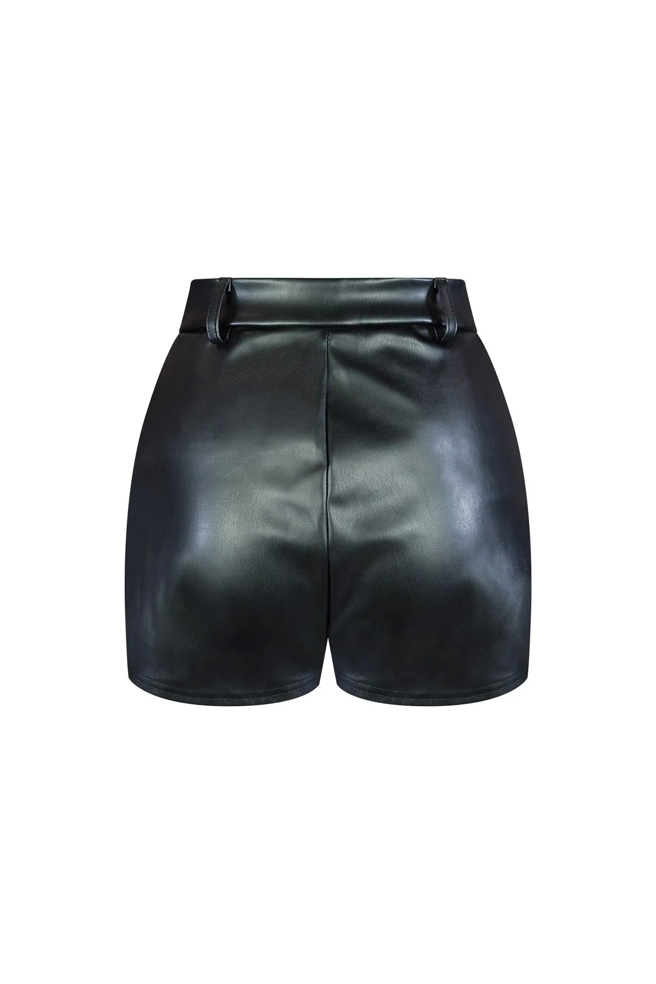 Amber High Waist Faux Leather Shorts