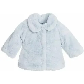 Baby Girls Sky Blue Faux Fur Coat