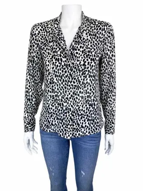 Banana Republic, Women's Spotted Blouse, Ivory/Black, Size XS