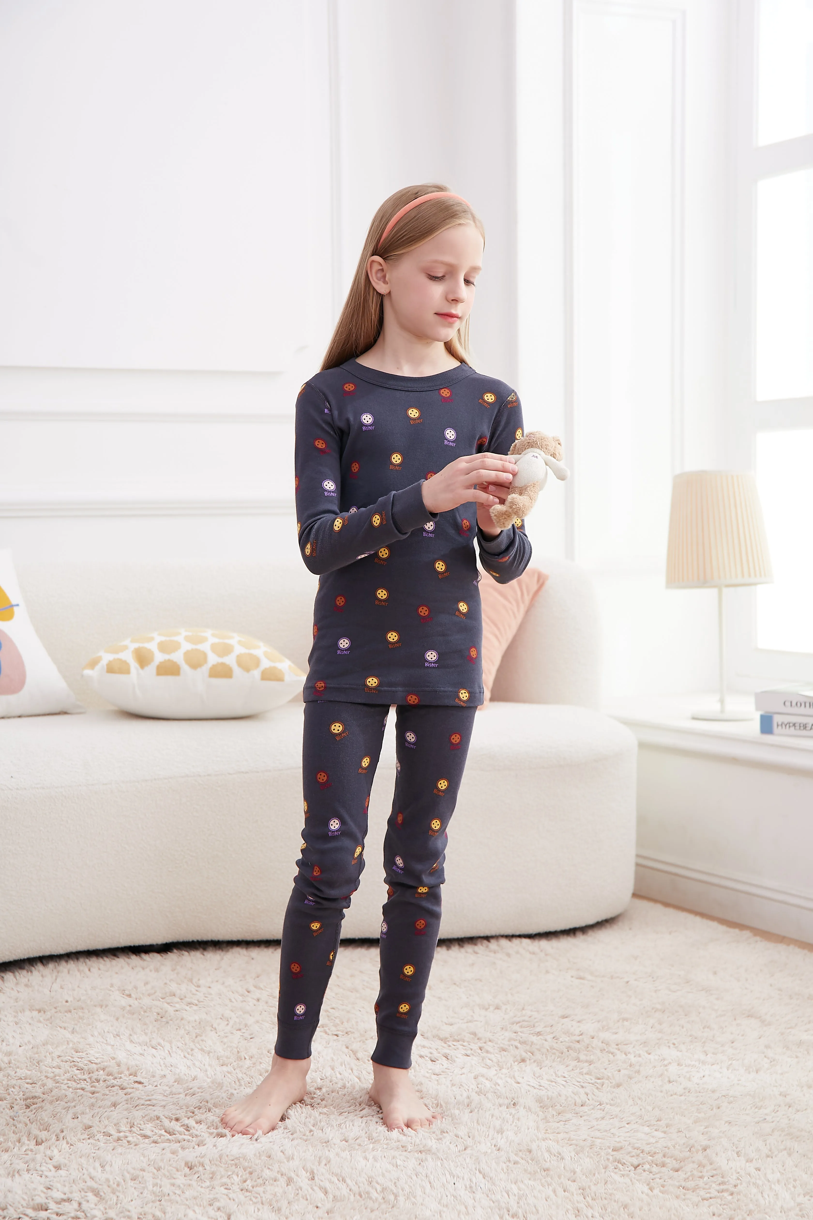 Bister Organic Cotton Button Long Sleeve Pajamas