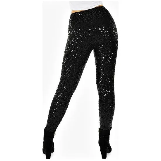 Black Sequin Leggings