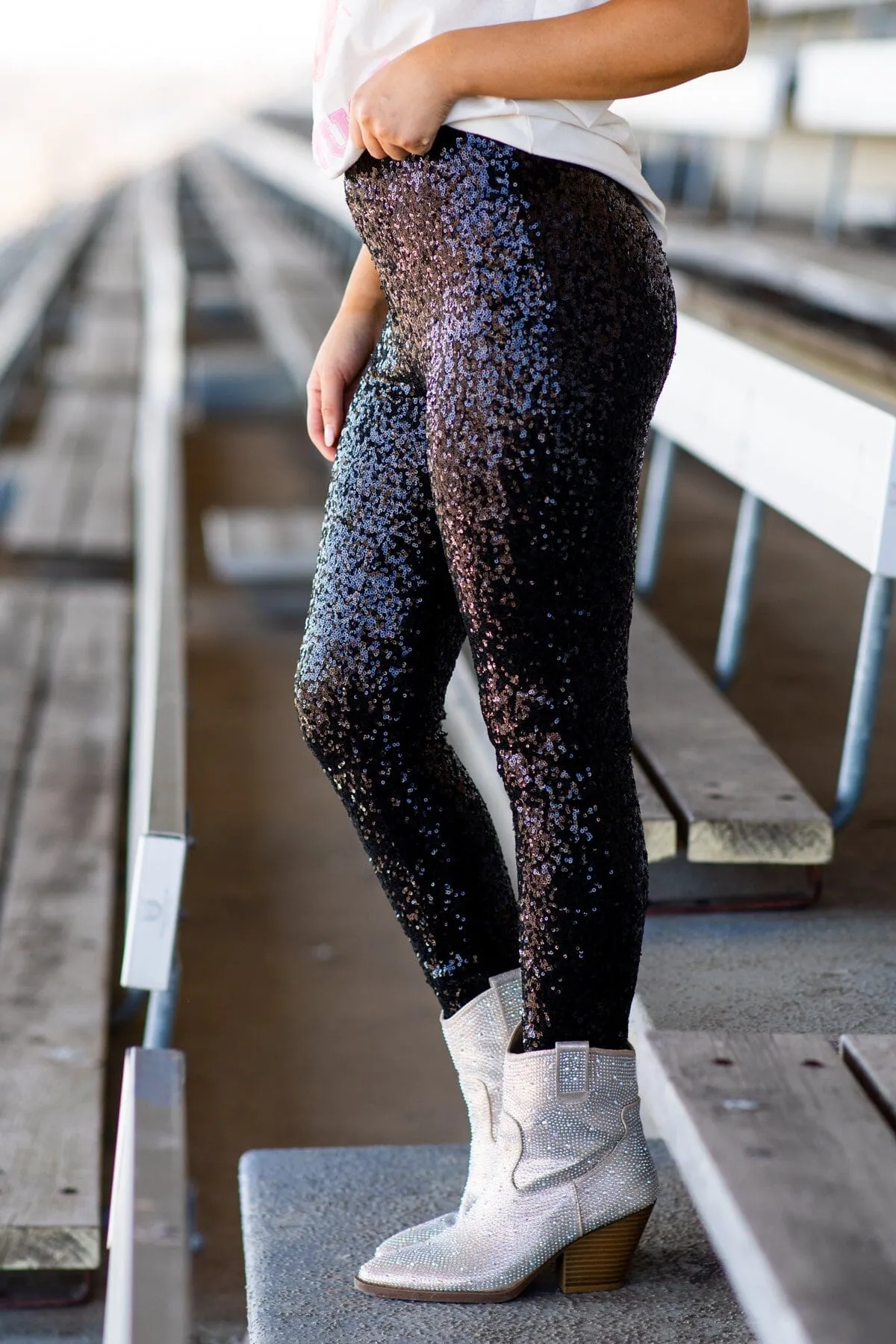 Black Sequin Leggings