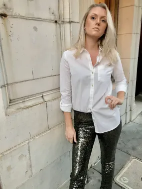 Black Tie Sequin Leggings