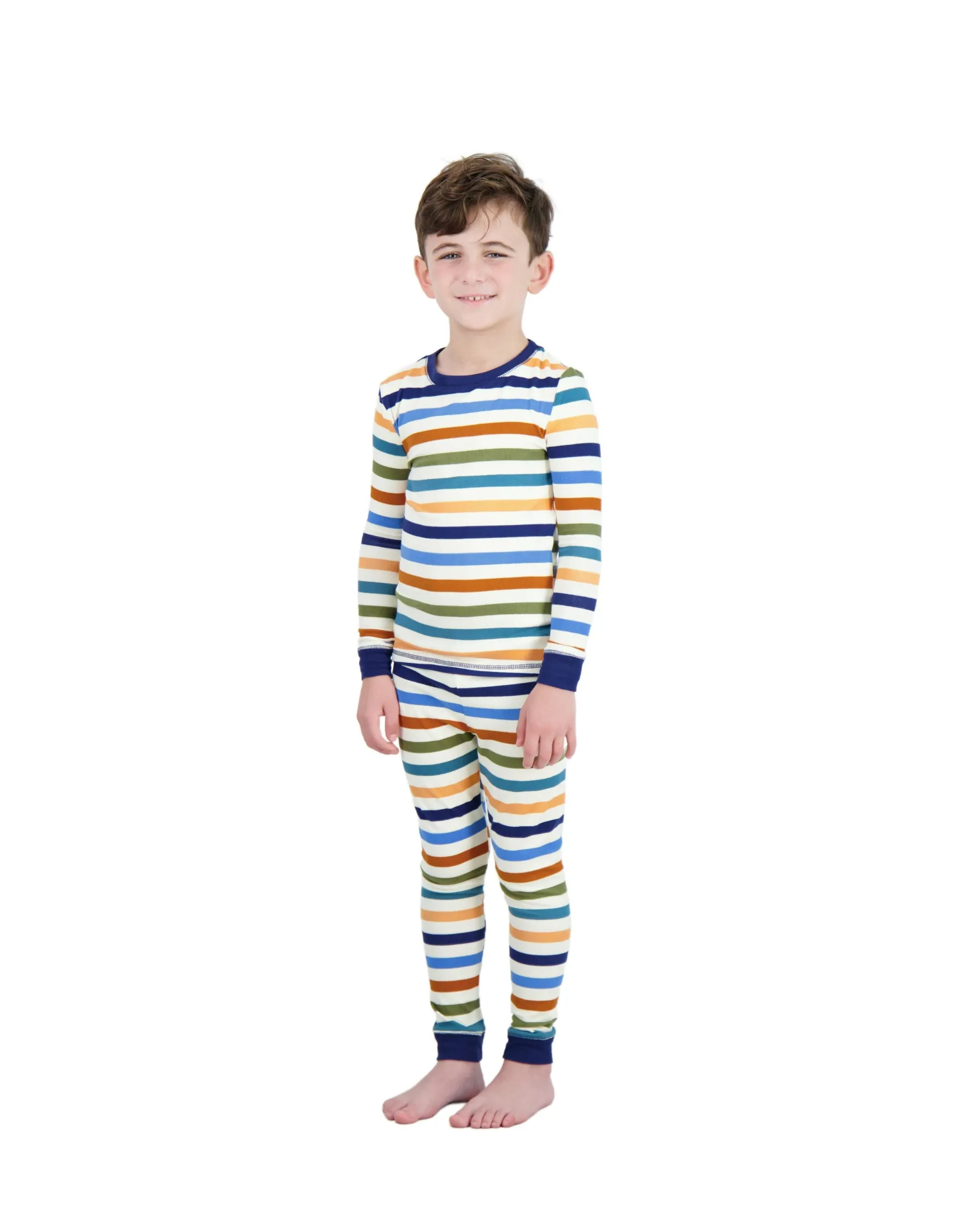 Boys 2-Piece Super Soft Jersey Snug-Fit Pajama Set- Stripes, Multicolored Pajama Set for Toddlers and Boys