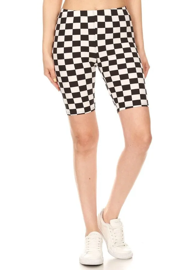 Checkered Out Biker Shorts