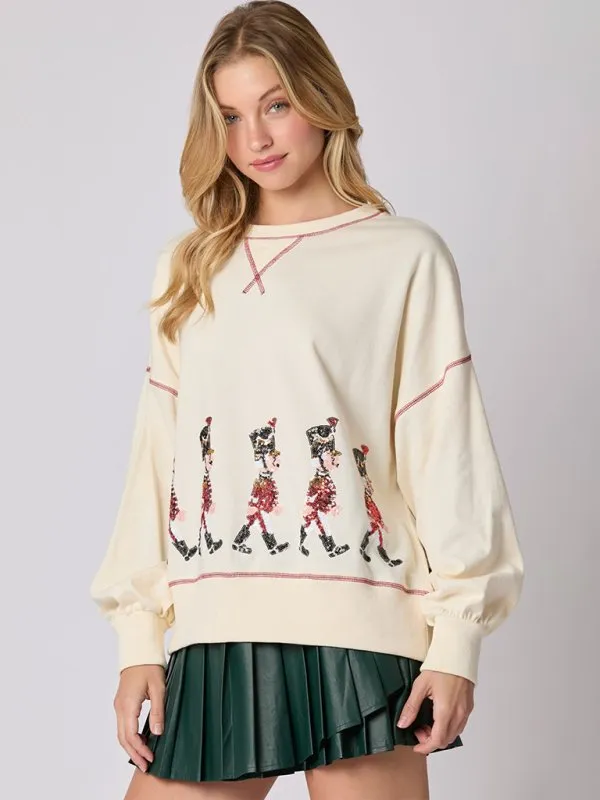 Christmas Small Soldier Sequin Sweatshirt