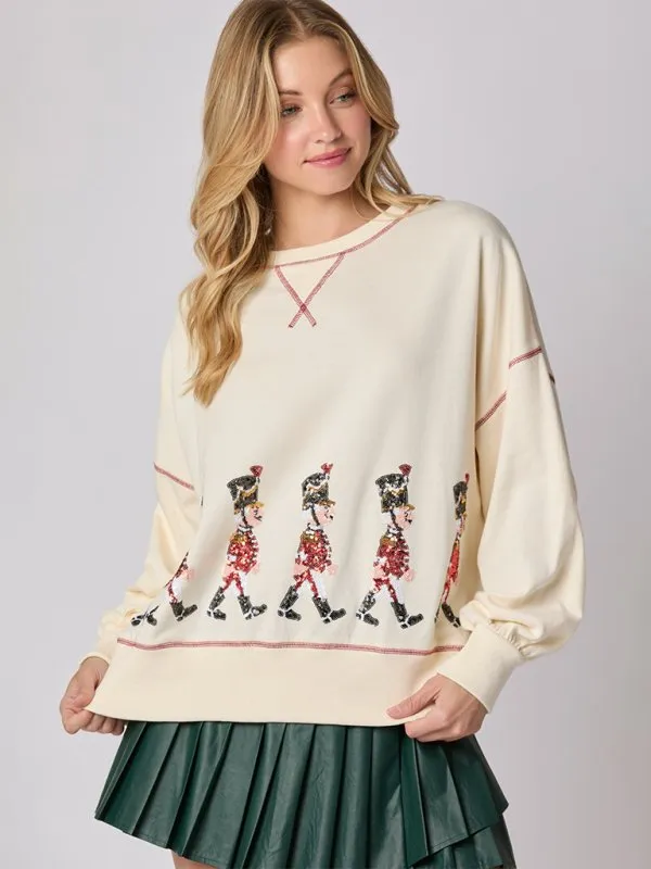 Christmas Small Soldier Sequin Sweatshirt