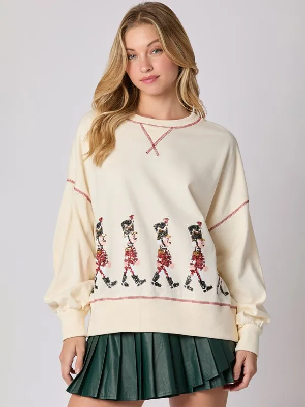 Christmas Small Soldier Sequin Sweatshirt