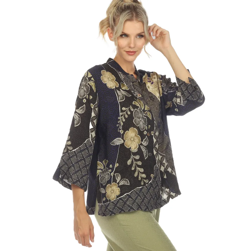 Citron "Patchwork" Floral Print Blouse -  1213JK