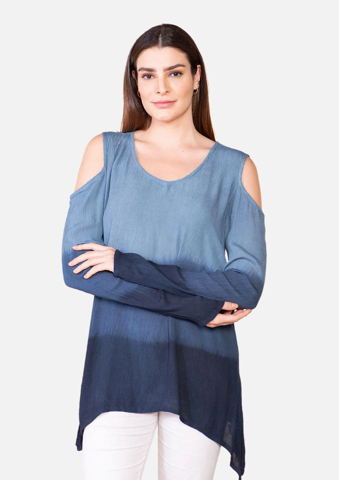 Cold Shoulder Ombre Top