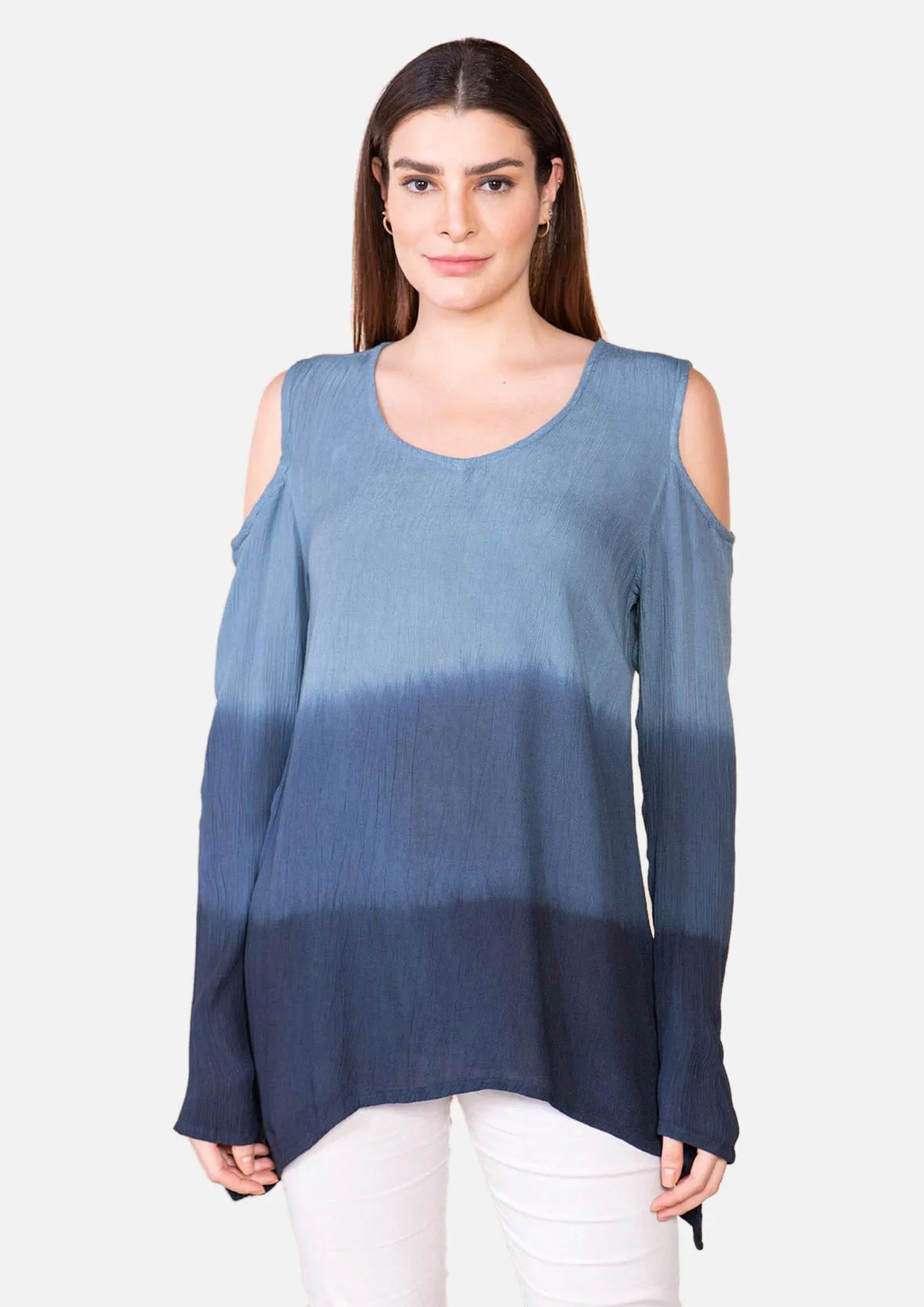 Cold Shoulder Ombre Top