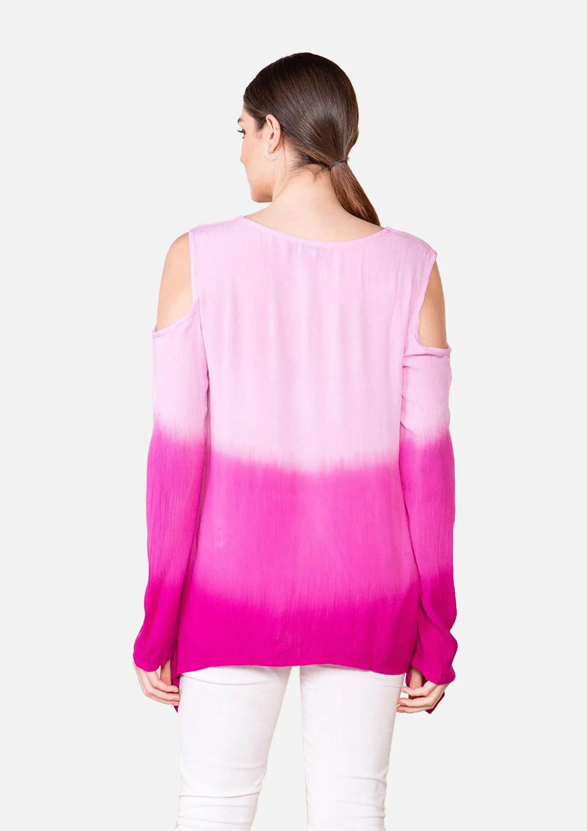 Cold Shoulder Ombre Top