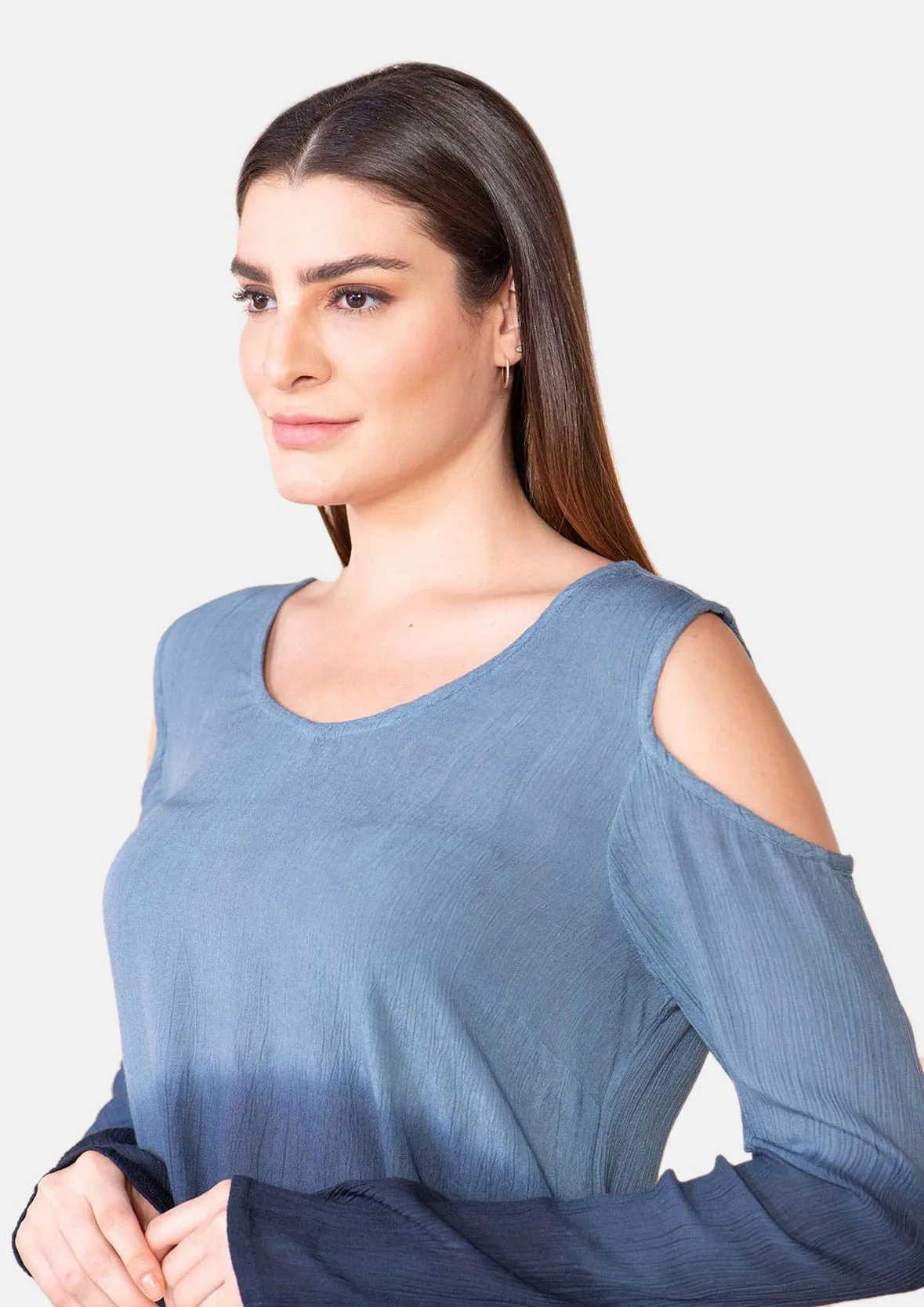 Cold Shoulder Ombre Top