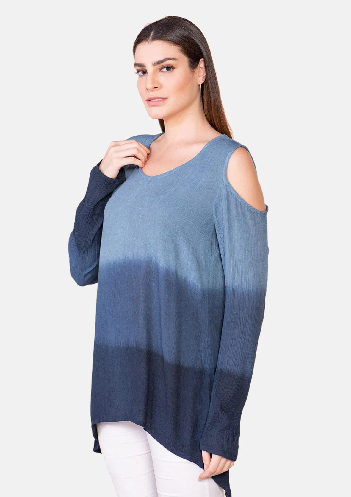 Cold Shoulder Ombre Top