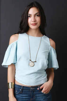 Cold Shoulder Open Tie Back Top