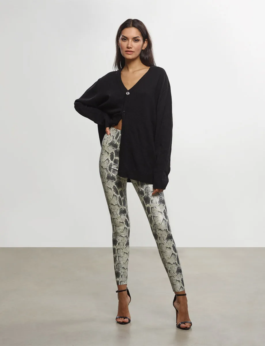 Commando Faux Leather Animal Legging in Fog Python