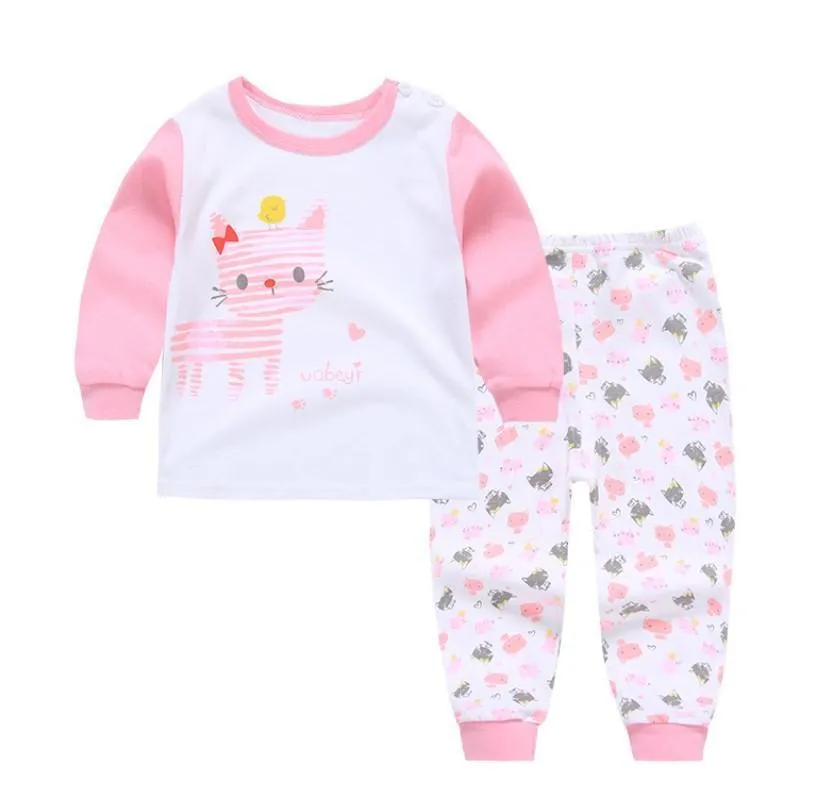 Cute Kitten and Happy Cloud Baby and Toddler Pyjama Set of 2