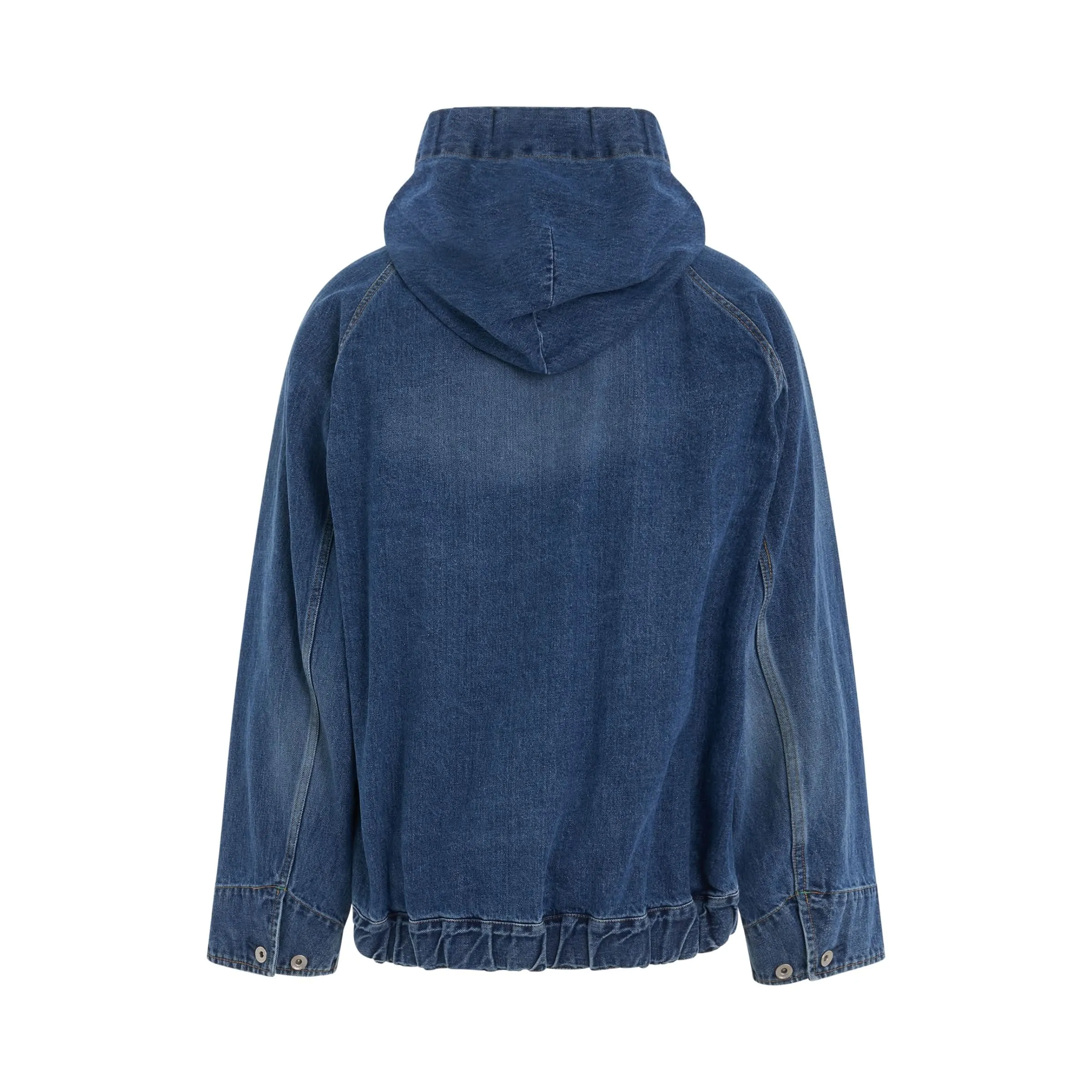 Denim Hooded Jacket in Blue