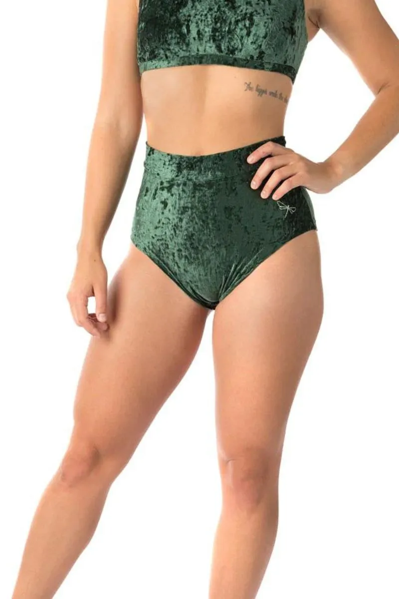 Dragonfly Lola High-Waisted Shorts - Velvet Emerald