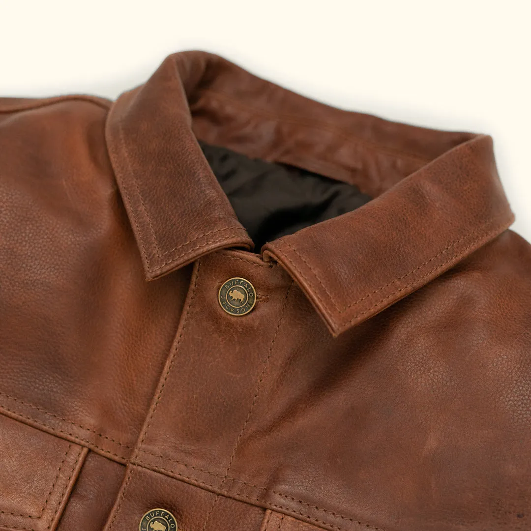 Driggs Leather Jacket | Cognac Brown