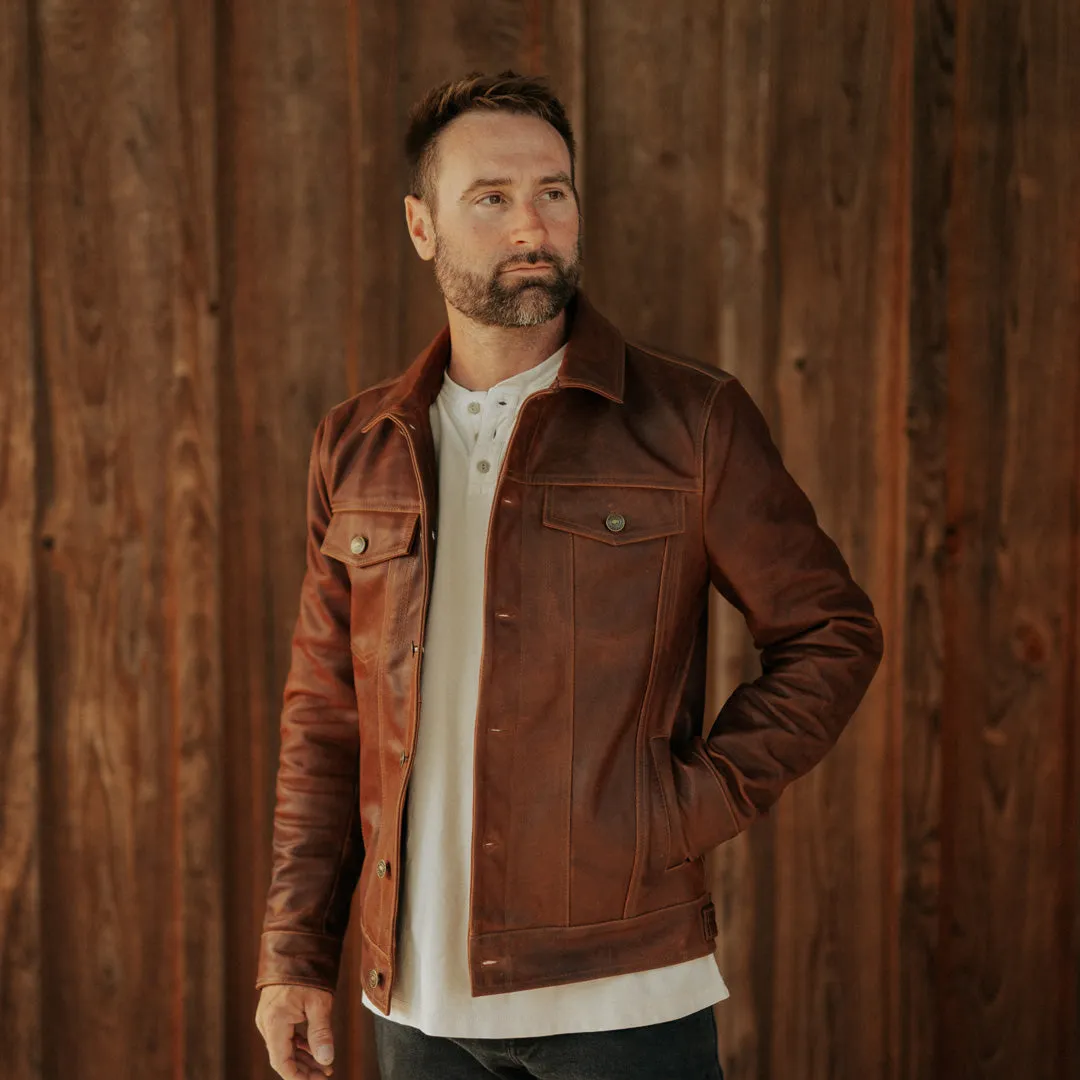 Driggs Leather Jacket | Cognac Brown