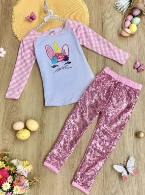 Easter Unicorn Sparkle Legging Set