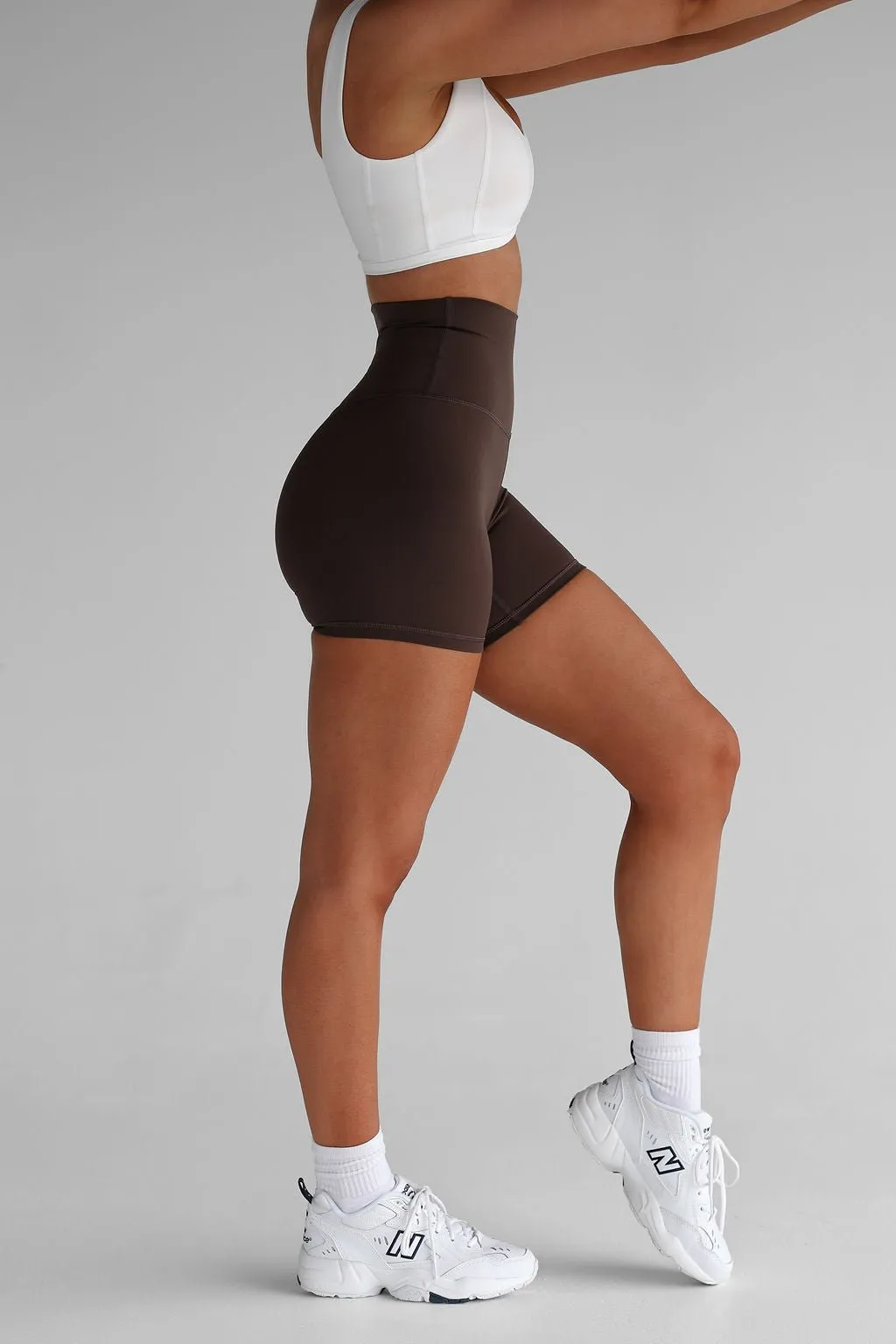 Extra High Waist Bike Shorts - Mocha