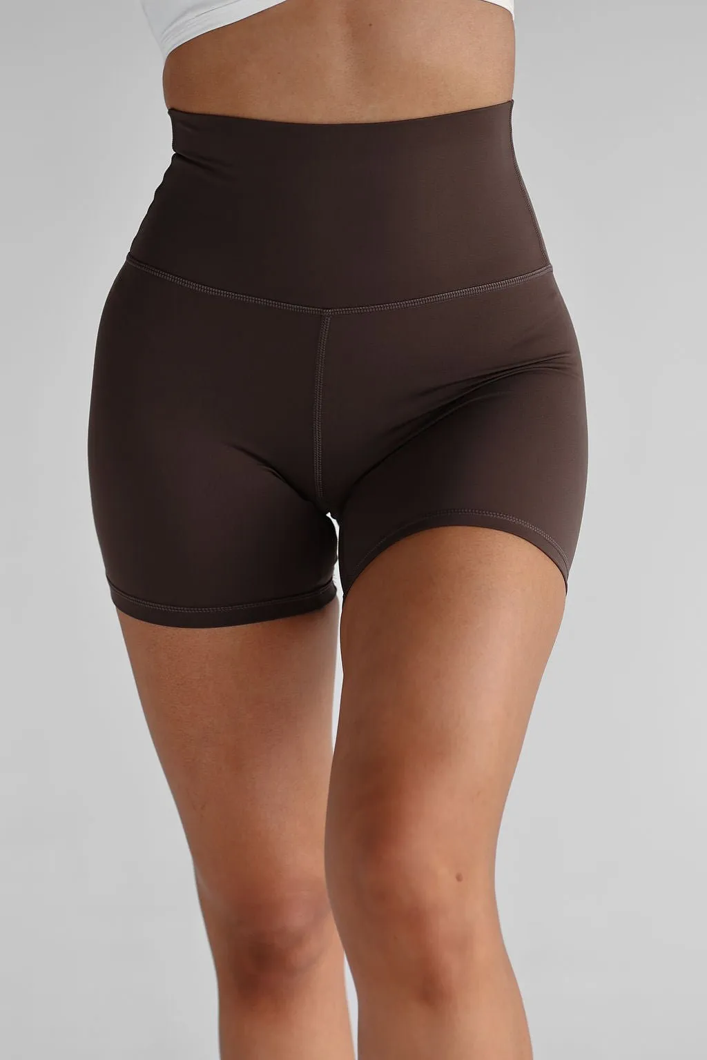 Extra High Waist Bike Shorts - Mocha