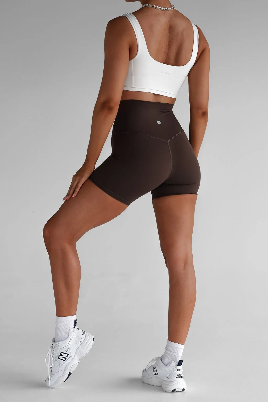 Extra High Waist Bike Shorts - Mocha