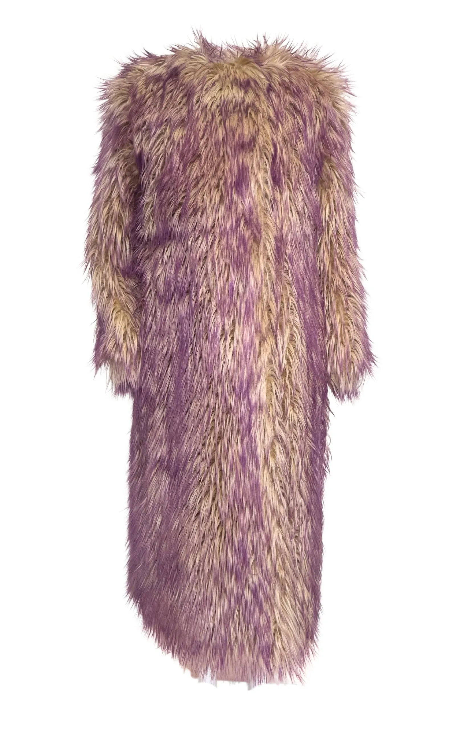 Faux Fur Coat with Contrast Colored Tips