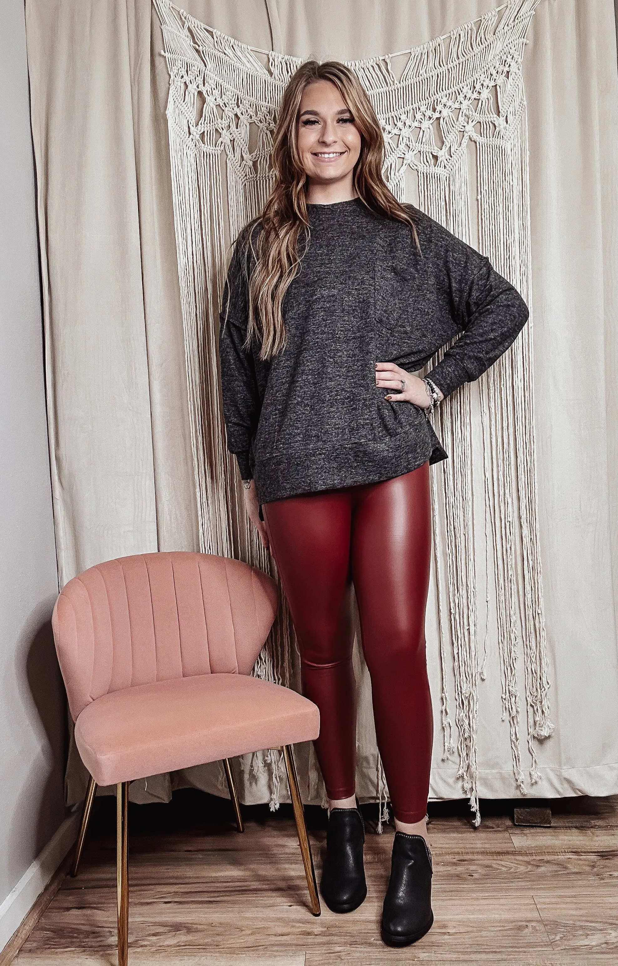 Faux leather leggings