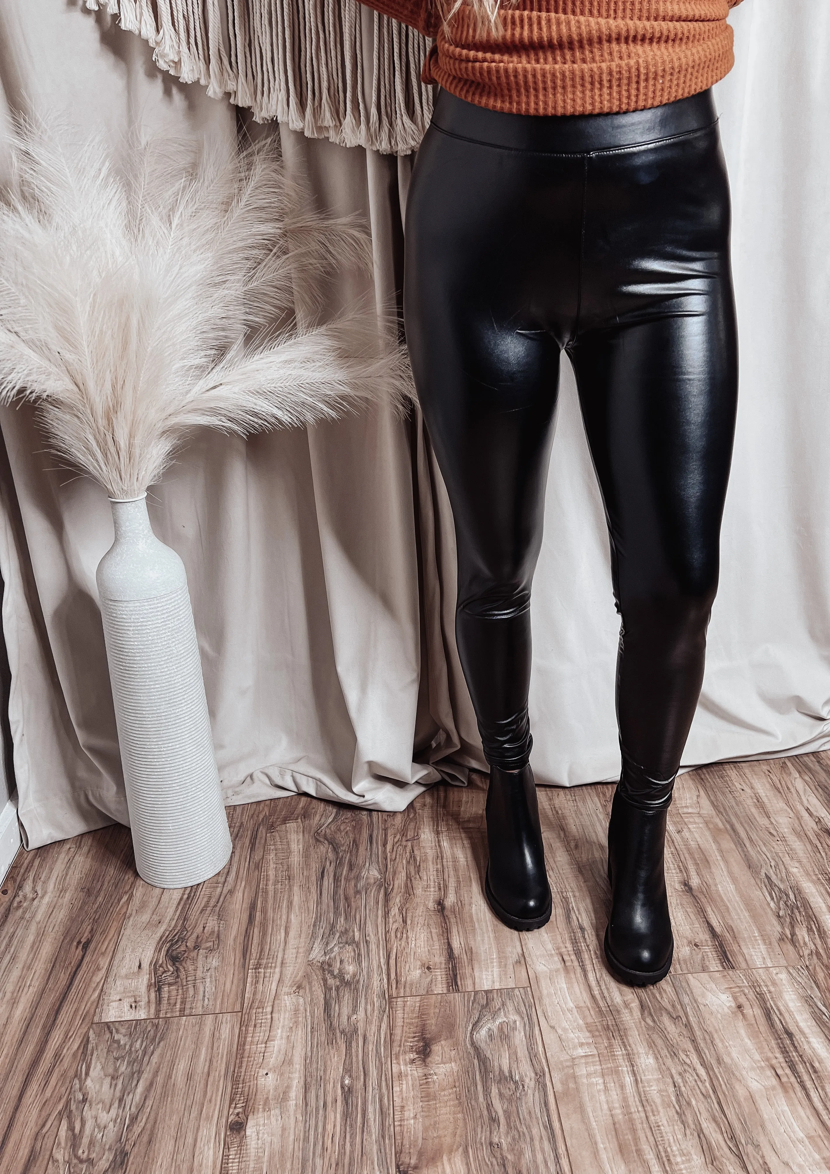 Faux leather leggings