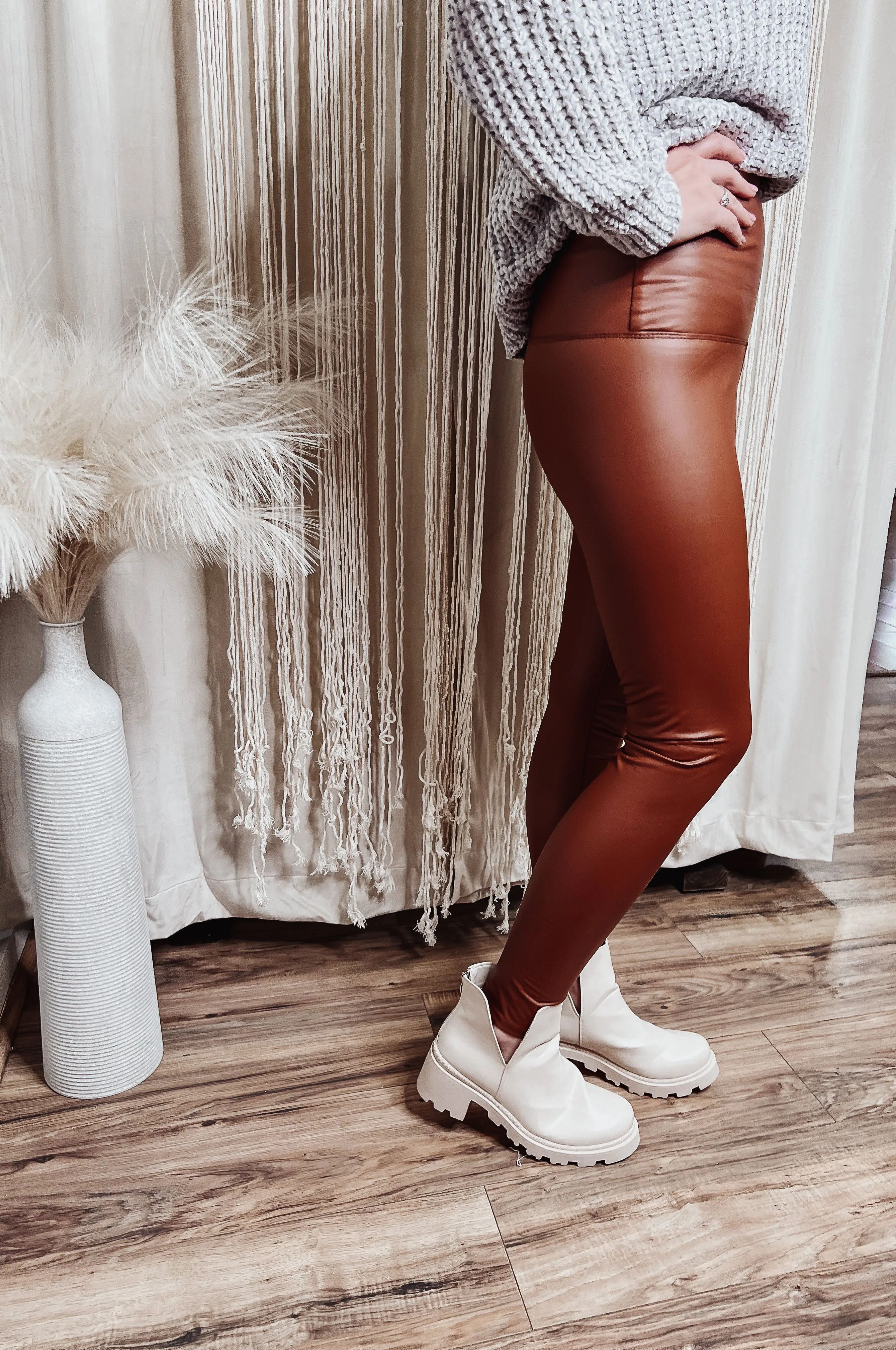 Faux leather leggings