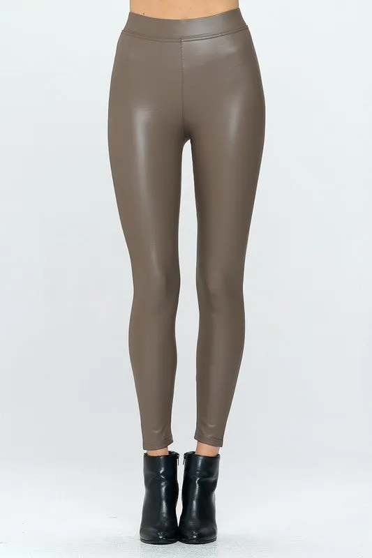 FLEECE LINED SKINNY PU LEGGING