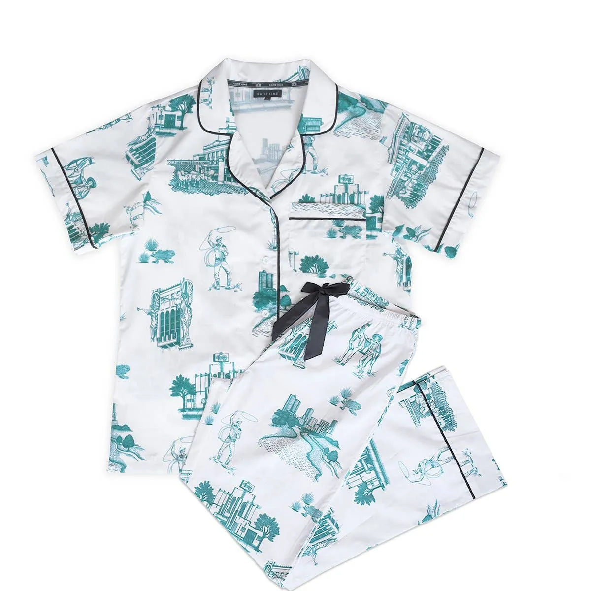 Fort Worth Toile Pajama Set - Short Sleeve/Pants