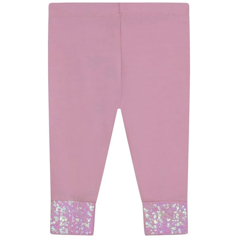 Girl Pink Glitter Leggings