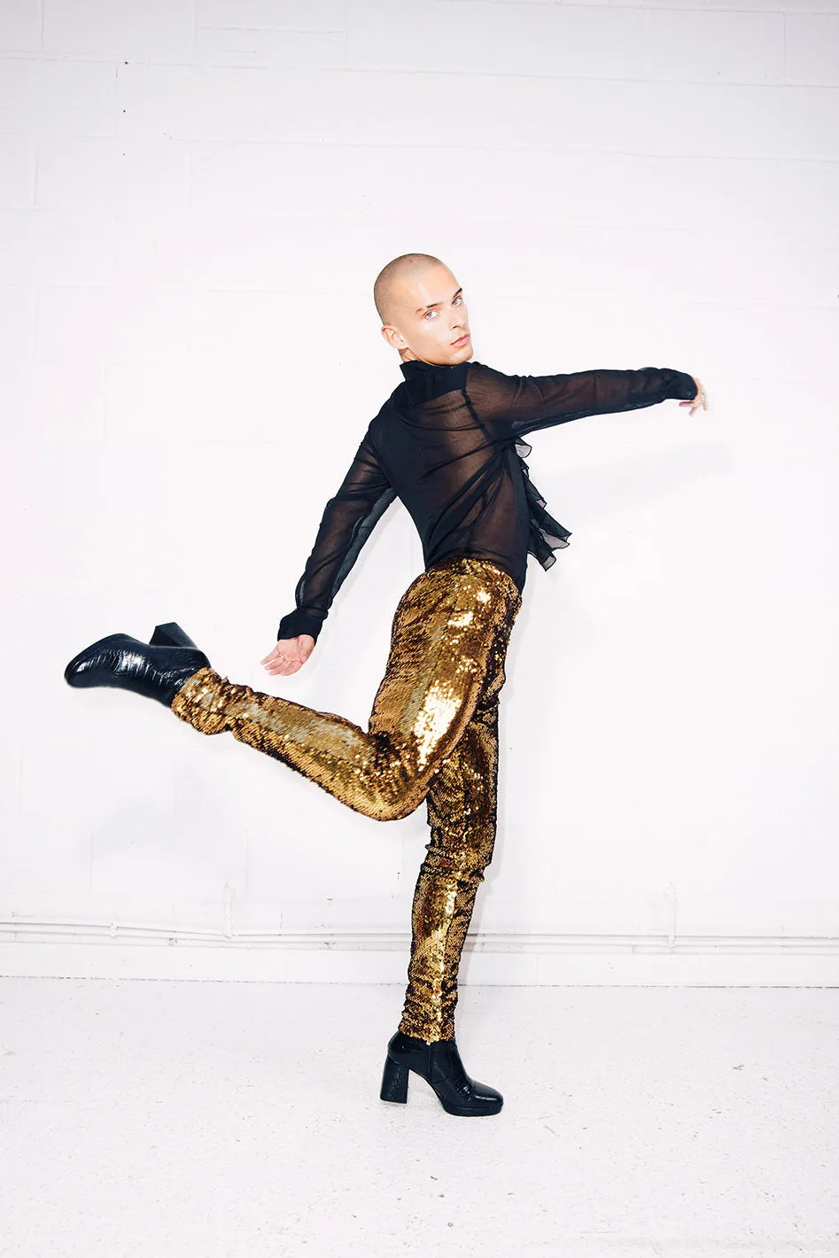 GOLD SEQUIN PARTY PANTS