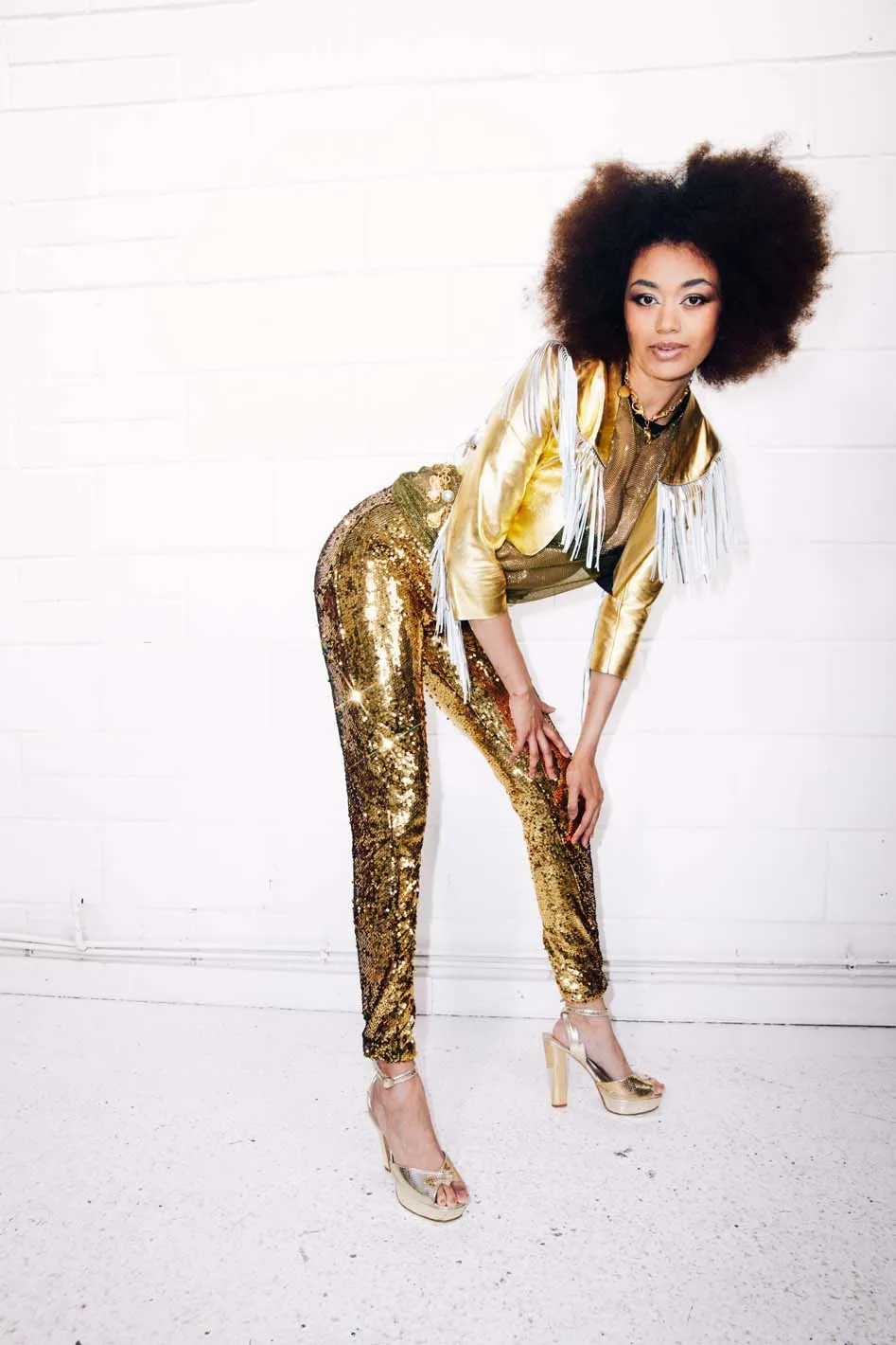 GOLD SEQUIN PARTY PANTS