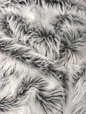 Grey Frost Solid Shaggy Long Pile Faux Fur Fabric / Sold By The Yard (Closeout)