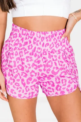 High Waisted Leopard Shorts - Pink