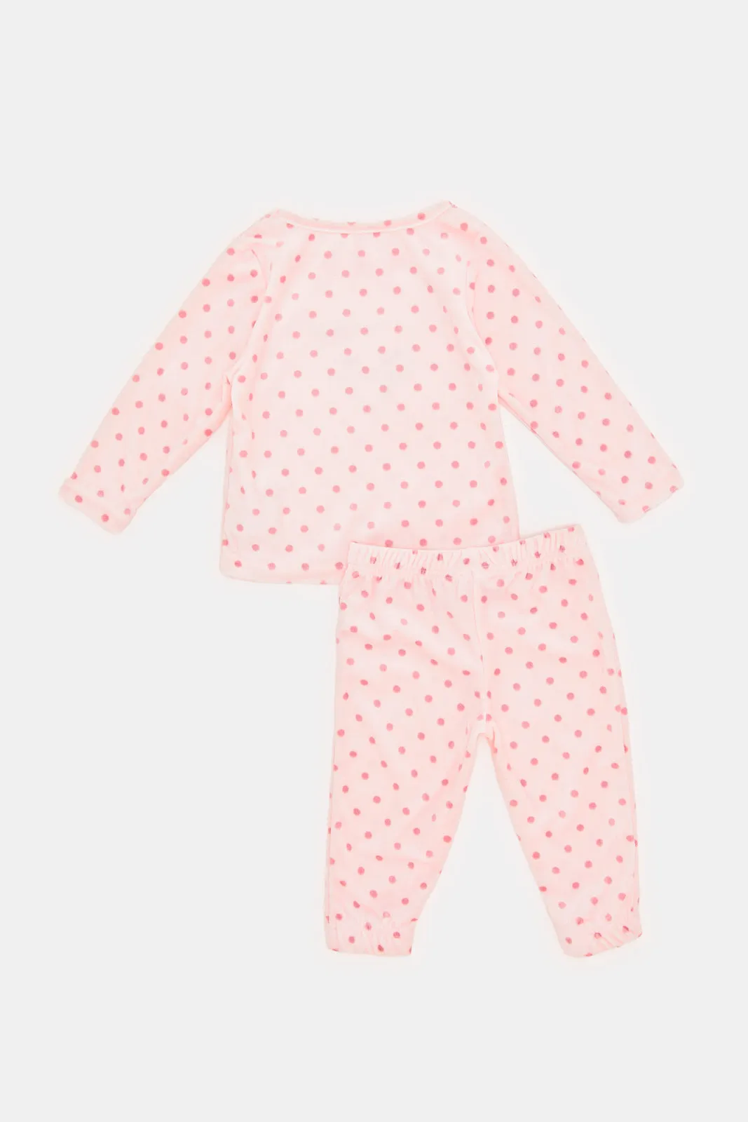 Infant Girls Pink Bunny Applique Velour Set (2 Piece)