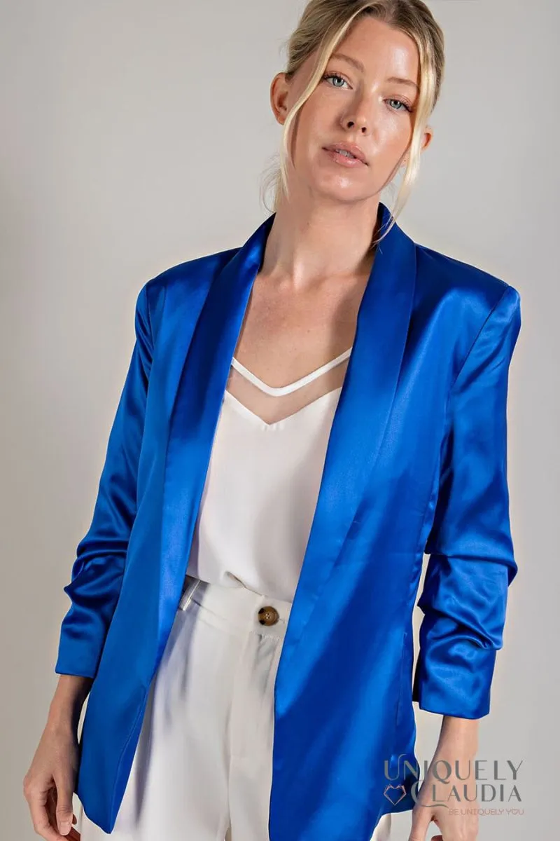 Katia Satin Shawl Royal Blue Blazer