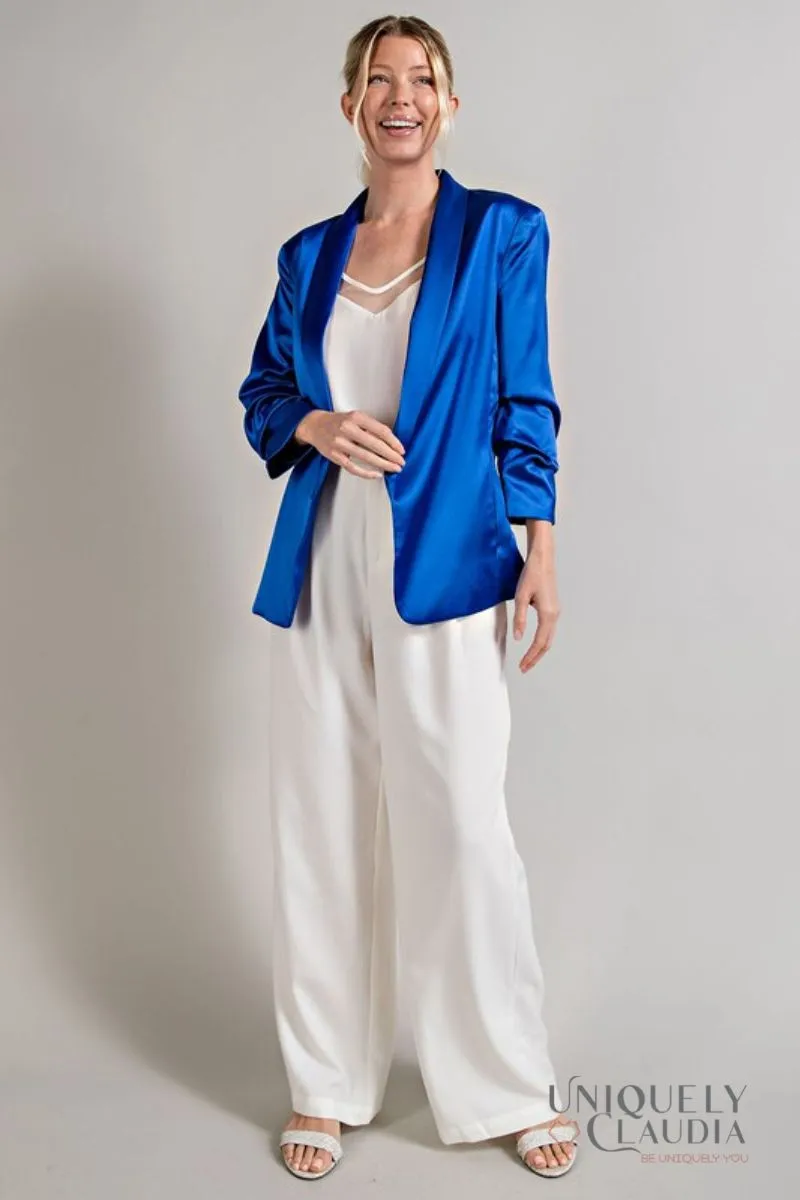 Katia Satin Shawl Royal Blue Blazer