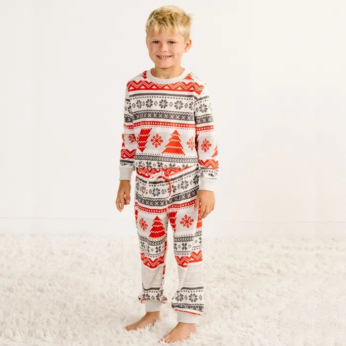 Kids’ Unisex Jogger Pajama Set - Nordic Fair Isle