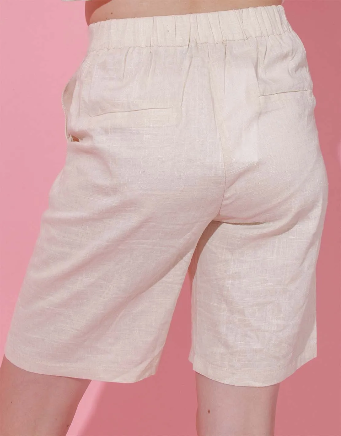 Linen high waisted shorts