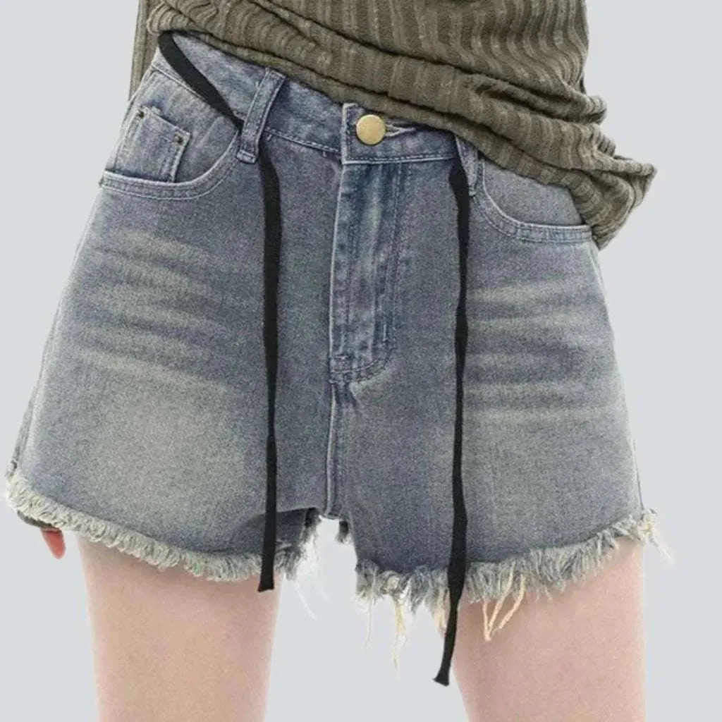 Loose vintage distressed jean shorts